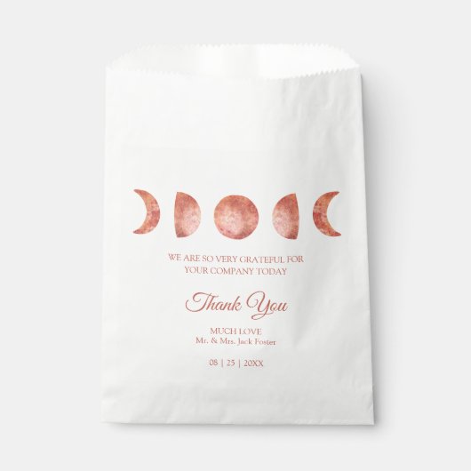 Terracotta Moon Phase Wedding Favoriete Tas Bedankzakje (Voorkant)
