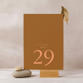 Terracotta Moss Green Simple Plain Modern Wedding Kaart