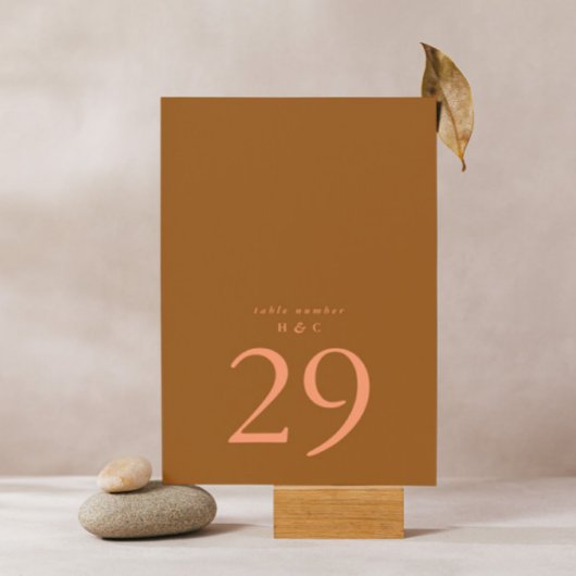 Terracotta Moss Green Simple Plain Modern Wedding Kaart