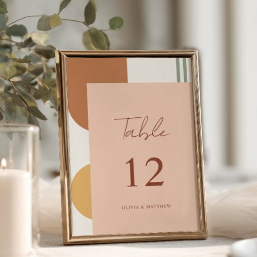 Terracotta Mosterdgeel Boho Bruiloft Kaart