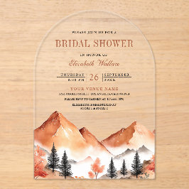 Terracotta Mountain Bridal Shower Acryl Uitnodigingen