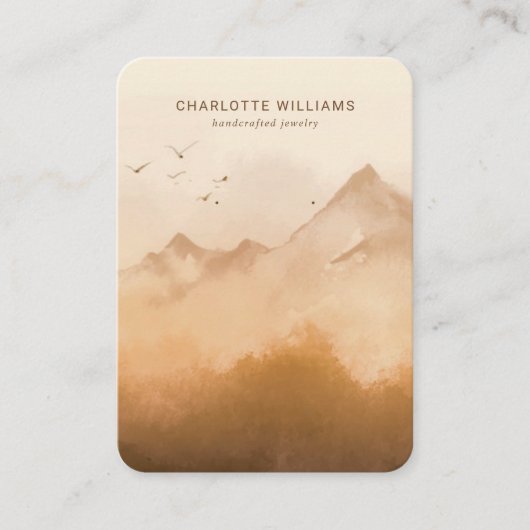 Terracotta Mountain Custom Jewelry Card Visitekaartje (Voorkant)