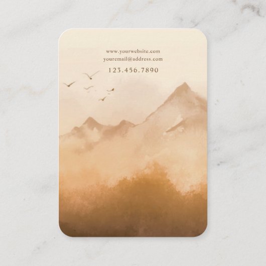Terracotta Mountain Custom Jewelry Card Visitekaartje (Achterkant)