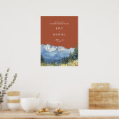Terracotta Mountain Floral Wedding Welcome Sign Poster (Keuken)