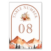 Terracotta Mountain Forest Arch Wedding Kaart (Achterkant)