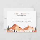 Terracotta Mountain Forest bruiloft RSVP Kaartje (Voorkant)