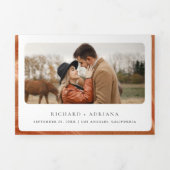 Terracotta Mountain Forest Foto QR Code Huwelijk Drieluik Uitnodiging (Cover)