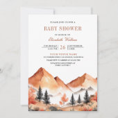 Terracotta Mountain Forest QR Code Baby shower Kaart (Voorkant)