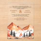 Terracotta Mountain Forest Wedding Acryl Uitnodigingen (Voorkant)