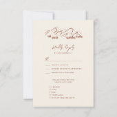 Terracotta Mountain Pine Tree Outdoor bruiloft RSVP Kaartje (Voorkant)