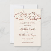Terracotta Mountain Pine Tree Outdoor bruiloft Save The Date (Voorkant)