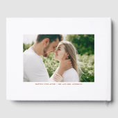 Terracotta Mr. en Mrs. Rustic Calligraphy Trouwen Gastenboek (Achterkant)