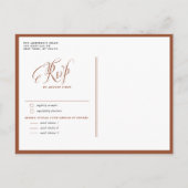 Terracotta Mr. en Mrs. Rustic Calligraphy Trouwen Uitnodiging Briefkaart (Achterkant)