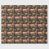 Terracotta multi foto Kerstmis modern minimaal Cadeaupapier (Vlak)