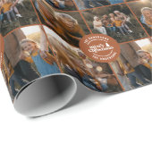 Terracotta multi foto Kerstmis modern minimaal Cadeaupapier (Rol Hoek)