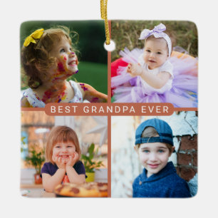 Terracotta Multi Foto Prent Kerstman Opa Keramisch Ornament