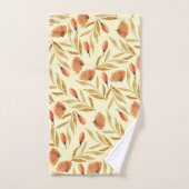 Terracotta Mustard Yellow Floral Bad Handdoek (Handdoek)