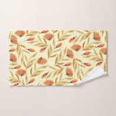 Terracotta Mustard Yellow Floral Bad Handdoek (Handdoek)