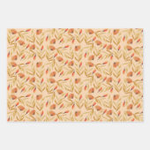 Terracotta Mustard Yellow Floral Inpakpapier Vel (Voorkant 3)