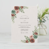 Terracotta Muted Bohemian Wedding Kaart (Staand voorkant)