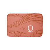 Terracotta Muzieknoten Monogram Bath Mat (Voorkant)