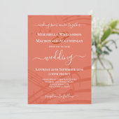 Terracotta Muzieknoten Wedding Invitation Kaart (Staand voorkant)