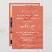 Terracotta Muzieknoten Wedding Invitation Kaart (Voorkant / Achterkant)
