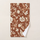  Terracotta Naadloze Boho Bloemenpatroon Bad Handdoek (Handdoek)