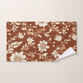  Terracotta Naadloze Boho Bloemenpatroon Bad Handdoek (Handdoek)