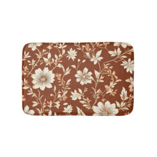  Terracotta Naadloze Boho Bloemenpatroon Badmat