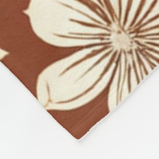  Terracotta Naadloze Boho Bloemenpatroon Fleece Deken (Hoek)