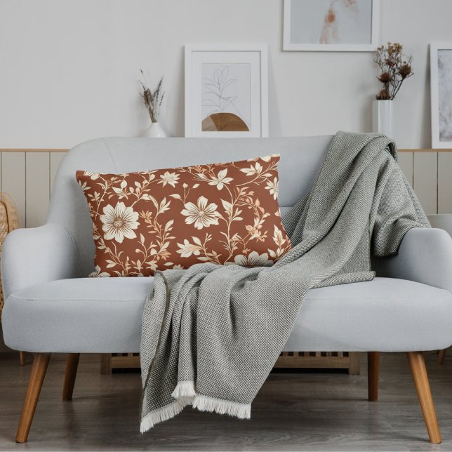  Terracotta Naadloze Boho Bloemenpatroon Kussen (Creator heeft geüpload)