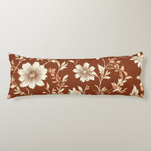 Terracotta Naadloze Boho Bloemenpatroon Lichaamskussen