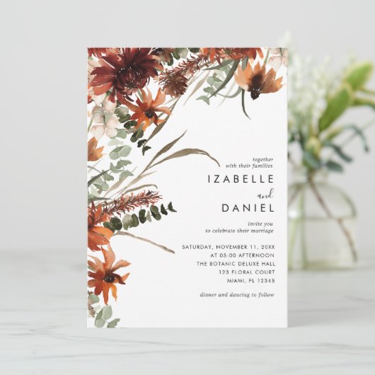 Terracotta Natural Rustic Wedding Flyer Kaart (Staand voorkant)