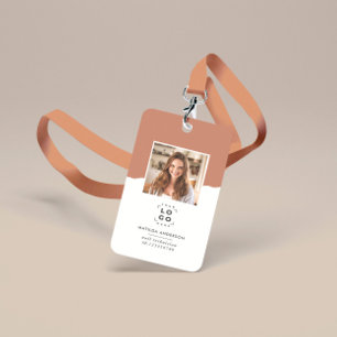 Terracotta natuurlijke moderne minimale foto abstr badge