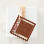 terracotta natuurlijke vintage bruiloft bedankjes labels (In situ)