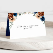 Terracotta Navy Blauw groen Geometrische gastnaam Kaart