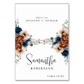 Terracotta Navy Blauw groen Geometrische gastnaam Kaart (Voorkant)