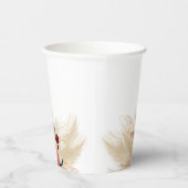 Terracotta Navy Blauwe Bloem Boho De Perfecte Mix Papieren Bekers (Rechts)