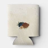 Terracotta Navy bloemenbruiloft Blikjeskoeler (Achterkant)