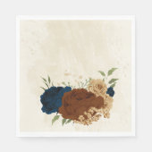 Terracotta Navy bloemenbruiloft Servet (Voorkant)