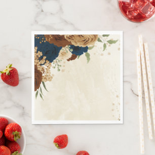 Terracotta Navy bloemenbruiloft Servet