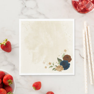 Terracotta Navy bloemenbruiloft Servet