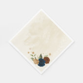 Terracotta Navy bloemenbruiloft Servet (Hoek)