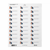 Terracotta Navy Blue Bloemen Elegant Boho Label (Full Sheet)