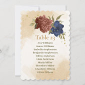 Terracotta Navy Blue Bloemen Zitkaarten Kaart (Voorkant)