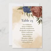 Terracotta Navy Blue Bloemen Zitkaarten Kaart (Voorkant)