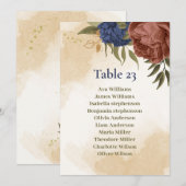 Terracotta Navy Blue Bloemen Zitkaarten Kaart (Voorkant / Achterkant)