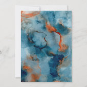 Terracotta Navy Blue Florals Couples Shower Kaart (Achterkant)