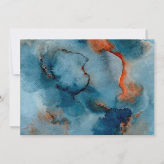 Terracotta Navy Blue Florals Rehearsal Dinner Kaart (Achterkant)